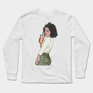 Coffee girl (3) Long Sleeve T-Shirt